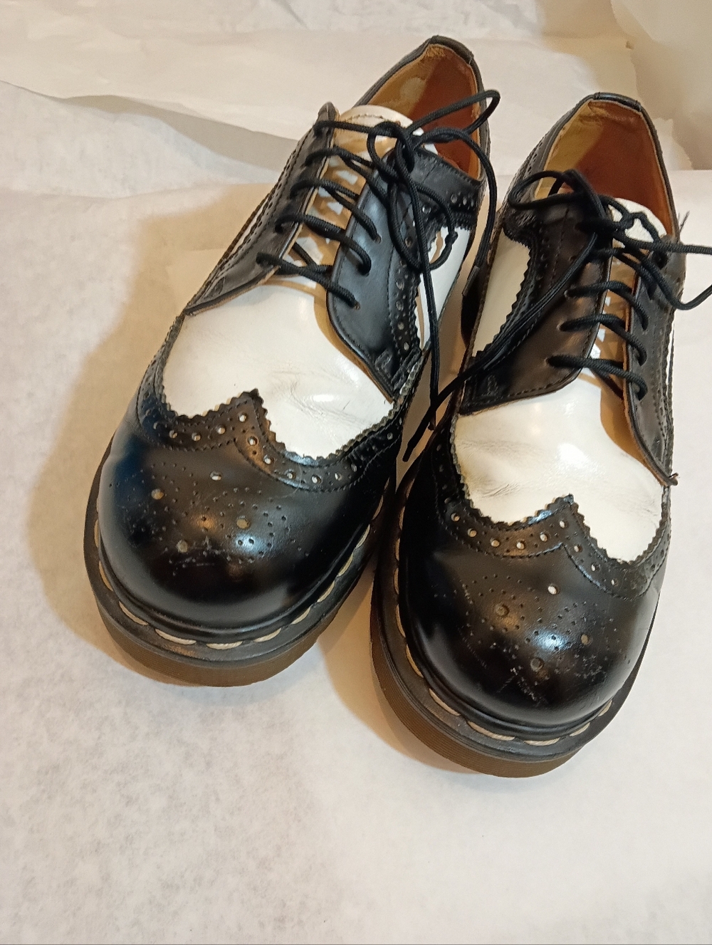 Dr. Martens Bex  Wingtip Leather Brogue Shoes Uk 7 Us 9 Made In England Vtg